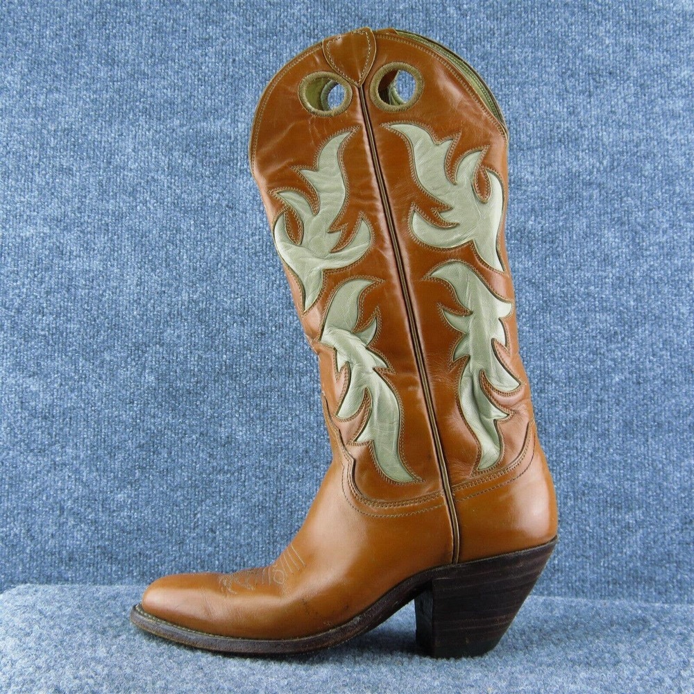 Justin Boots 4109 Women Western Brown Leather Pull On Size 6 Medium